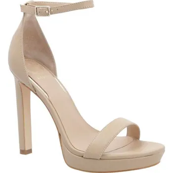 Dámské sandále Guess Kůžoné sandály na jehlovém podpatku EIRA | Barva:béžový | Velikost:39