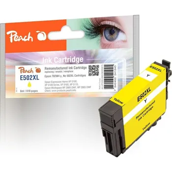Inkoustová náplň Peach Epson 502XL, T02W4, 610 stran - žlutá