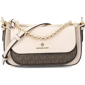 Módní doplněk Michael Kors Kůžoná crossbody kabelka + váček JET SET CHARM | Barva:pudrově růžový | Velikost:OS