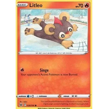 Sběratelská karetní hra Pokémon LOR 028/196 Litleo - Lost Origin Stav: Near Mint, Verze: NORMAL