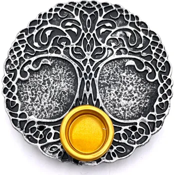 Vonná tyčinka Mani Bhadra Mani Bhadra Stojánek na vonné tyčinky a kužely Tree of Life (stříbrný), Ø 9 cm