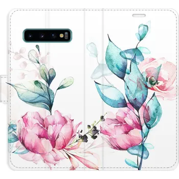 Pouzdro na mobilní telefon Flip pouzdro iSaprio - Samsung Galaxy S10 - Beautiful Flower - kapsičky na karty (Knížkový flip kryt, obal, pouzdro iSaprio na mobil Samsung Galaxy S10 - Beautiful Flower - 360° ochrana telefonu, přihrádka na karty a hotovost, funkce stojánku, pevná TPU)