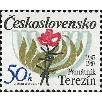 Poštovní známka 40. výročí Památníku Terezín - čistá - č. 2809