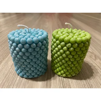 Svíčka Válec s kuličkami, Barva: Fialová