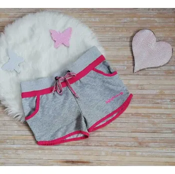 Dívčí kraťasy DÍVČÍ KRAŤASY WOLF Barva: Šedé s růžovou, Velikost: 158