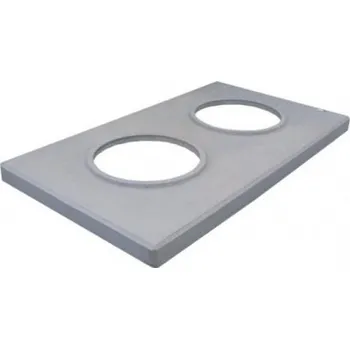 Komín Komínová krycí deska dvouprůduchová 850 x 510 x 50 mm / Ø200/200mm