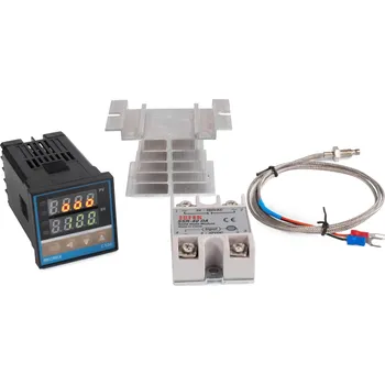 Termostat PID regulátor C100FK02-V*DA - sada s SSR relé a K termočlánkem pro regulaci a řízení topení a ohřevu