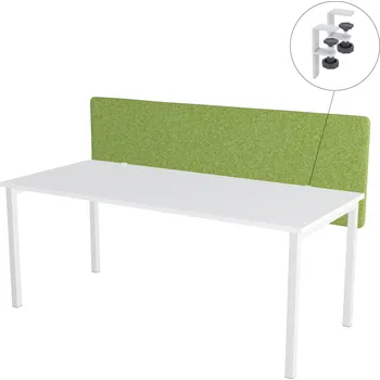 Psací stůl Paraván na stůl zelený OFYS (120x65 cm) 80% vlna Volné přišroubování - bílá barva