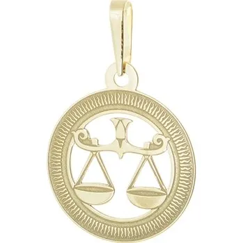 Přívěsek Přívěšek znamení Váhy ze žlutého zlata ZZ0994VAHF + dárek zdarma