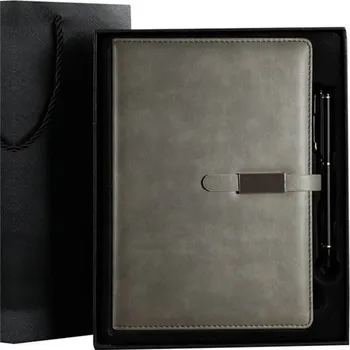 Diář Dárková sada diář A5 s propiskou Šedý Lifestyle 97k-cube