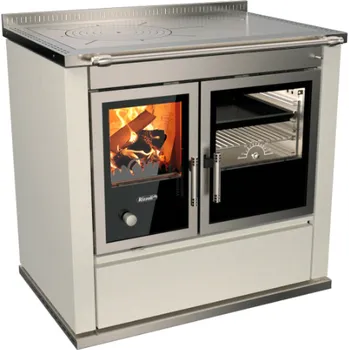 Sporák na tuhá paliva Rizzoli S 90 Moderna, s troubou, perlová s metalízou