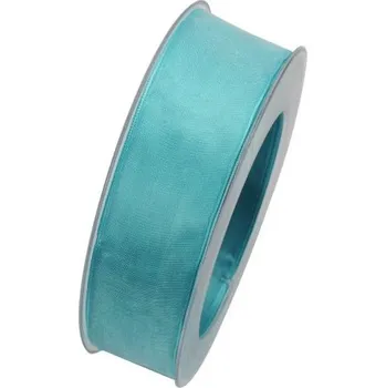 Stuha Stuha organzová INFINITY light blue 25 mm x 2 m (9,-Kč/m) (Stuha organzová, světle modrá, průsvitná, s vlascem vetkaným v obou okrajích)