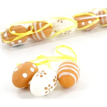 Velikonoční dekorace Vajíčka pvc 9ks/4cm natural