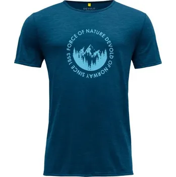 Pánské tričko Devold pánské triko s krátkým rukávem Leira Man Tee Barva: Skydiver Dark, Velikost: XXL