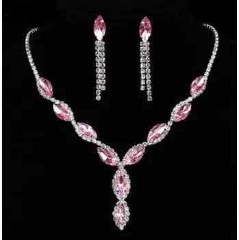 Souprava šperků Sváteční set šperků růžové zirkony