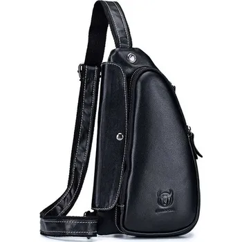 Bullcaptain kožená taška přes rameno Godon Černá 5L BULLCAPTAIN XB125