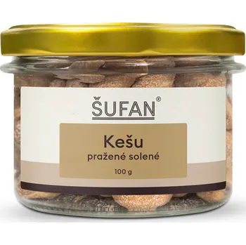 ŠUFAN s.r.o. Kešu pražené solené ve skle - 100 g