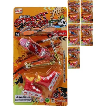 autodráha Skate s botami a koloběžkou na prst 6 druhů na kartě