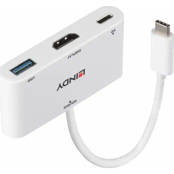 USB hub Lindy USB 3.2 Gen 1 multiport hub, USB-C samec > USB-A + USB-C samice + HDMI samice, USB rozbočovač