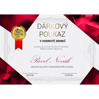 Dárkový poukaz v hodnotě dle vašeho přání