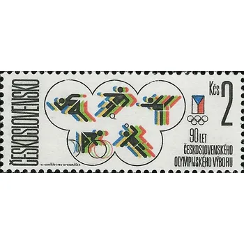 Poštovní známka 90 let Čs. olympijského výboru - čistá - č. 2744