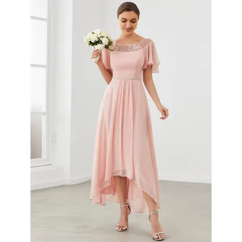 Dámské šaty Ever Pretty šaty světle růžové asymetrické 465 Velikost: XXXL / 46 / 14 / 18