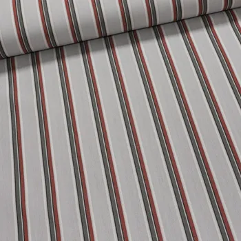 Tureček Potahové akrylové plátno na zahradní nábytek světle šedá/terakota/khaki proužek 1,4/1 m