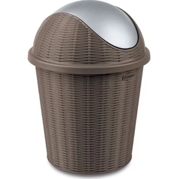 Odpadkový koš Koš odp.10l ELEGANCE sv.hnědý, výkl., ratan d28x30,5cm
