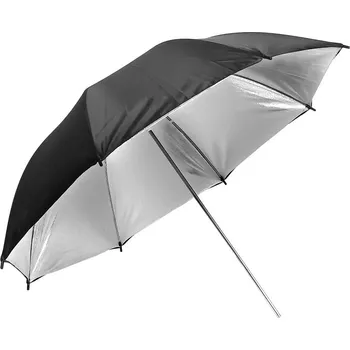Fotoateliérová technika Studiový fotografický stříbrný - černý deštník 83cm