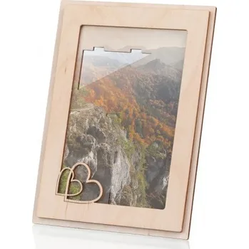 Rám na obraz Dřevěný fotorámeček se srdíčky