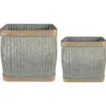 2ks plechové zinkové antik obaly na květináče - 38*27*39 / 32*21*31 cm