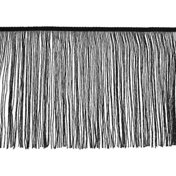 Ozdobné třásně s lurexem 25 cm černé