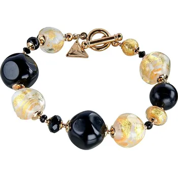 Náramek Lampglas Sluneční náramek Gold Elegance s 24karátový zlatem v perlách Lampglas