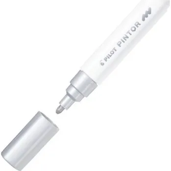 Popisovač akrylový Pilot Pintor 4076 M, 1,4 mm, stříbrný
