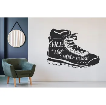 Samolepící dekorace Lepy.cz Samolepka na zeď Více túr méňe starostí Velikost (šířka x výška): 95x71cm, Barevná varianta: Černá