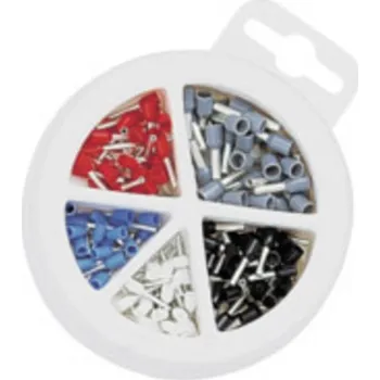 elektrický kabel NWS 144-BI-150 sada dutinek 0.5 mm², 0.75 mm², 1 mm², 1.5 mm², 2.5 mm² částečná izolace modrá, šedá, černá, bílá, červen