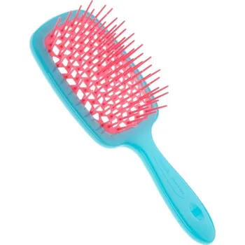 Barva na vlasy Jäneke Kartáč Janeke Superbrush Bicolore plochý obdélník, barevná ručka a trny barva dle výběru Barva: Tyrkys/růžová