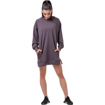 Dámská mikina Nebbia Dlouhá Everyday Hero mikina s kapucí 580 marron S