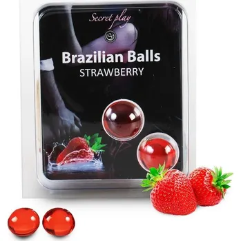 Erotický masážní přípravek Olej masážní BRAZILIAN 2 BALLS SET strawberry - s kupónem KUP15 cena 91 Kč + extra diskrétní expedice