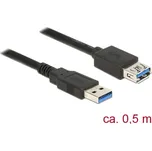 Delock USB kabel USB 3.2 Gen1 USB-A zástrčka, USB-A zásuvka 0.50 m černá pozlacené kontakty 85053