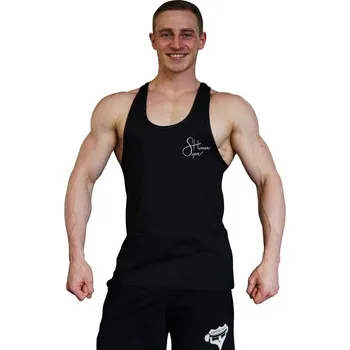 Pánské tílko Tílko s nápisem Superhuman - rovné/černé XL