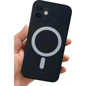 Pouzdro na mobilní telefon Barevný silikonový kryt Magsafe s ochranou fotoaparátu pro iPhone 12 PRO MAX Barva: Černá, Typ: 3