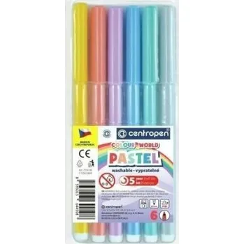 Popisovač Centropen 7550, vypratelný, pastelový mix, sada 6 ks