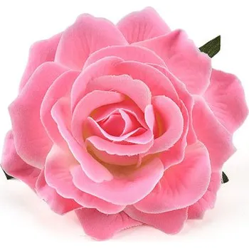 umělá květina Růže 9 cm, růžová, textilní dekorace, květina