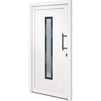 Vchodové dveře SOFT vchodové plastové dveře RAMADA 98x208, bílé (jednokřídlé plastové dveře 98x208, černé madlo zdarma)