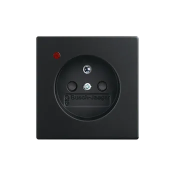 Elektrická zásuvka 5599B-A02357885 Zásuvka jednonásobná s ochranným kolíkem, s clonkami, s ochranou před přepětím, mechová černá