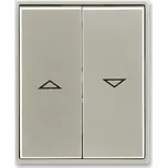 3558E-A00662 32 Kryt spínače žaluziového kolébkového dělený, s potiskem, starostříbrná