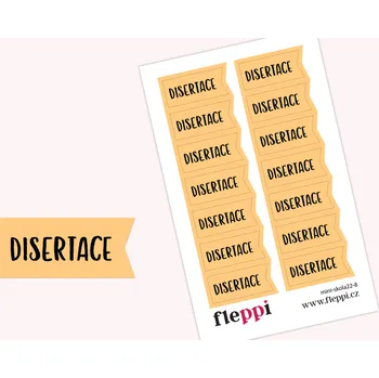 Fleppi Samolepky Školní - disertace Barva samolepek: pastelově oranžová