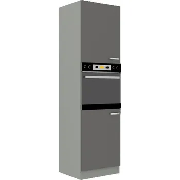 Kuchyňská skříňka FALCO Kuchyňská skříň Garid na mikrovlnou troubu 60 DP 210 2F šedý lesk/šedá