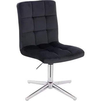 Otočné křeslo Vestland velur na stříbrném kříži - černé